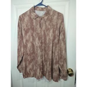 Sundown Splendid Woman L Shirt Brown Boyfriend Relaxed Salty Collared Button...